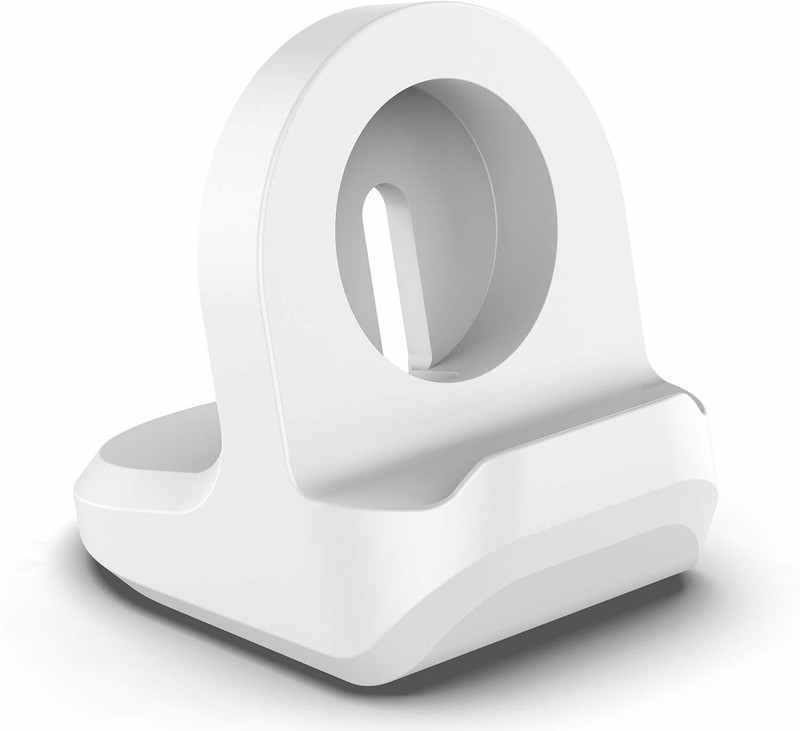 ZITEL Charger Stand Portable Charging Station Cable Management Dock Holder Case Organizer Compatible with iWatch 44mm / 40mm Series 6 / SE / 5 / 4 and 42mm / 38mm Series 3/2/1 Night Stand Dock(White)
