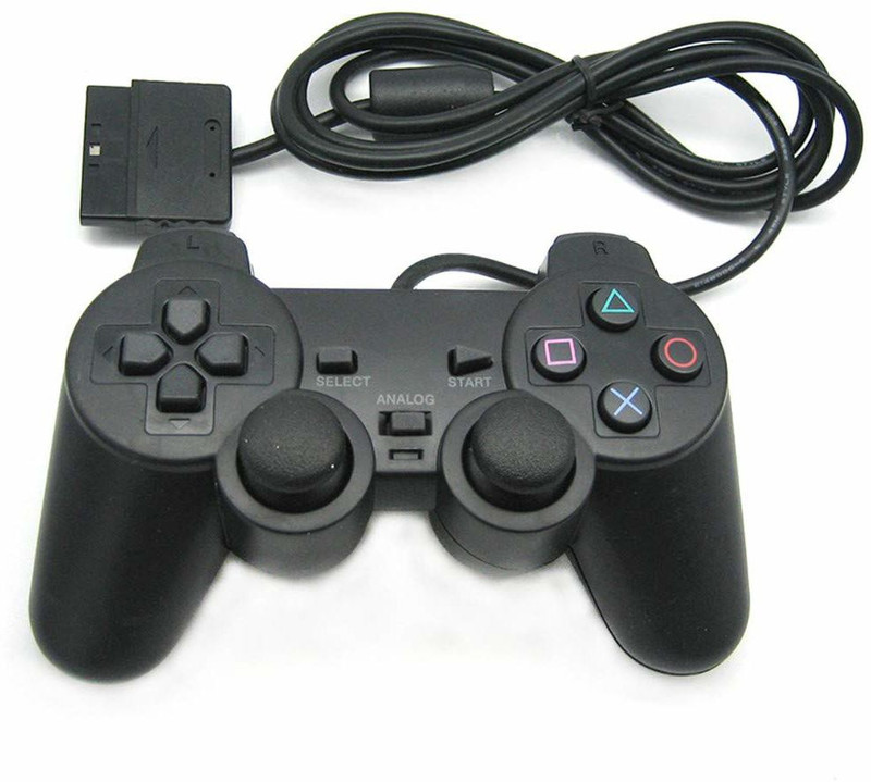 gamnik PS2 DUAL SHOCK WIRED CONTROLLER ANALOG JOYSTICK COMPATIBLE FOR PS2 CONSOLE (BLACK) Joystick(Black, For PS2)