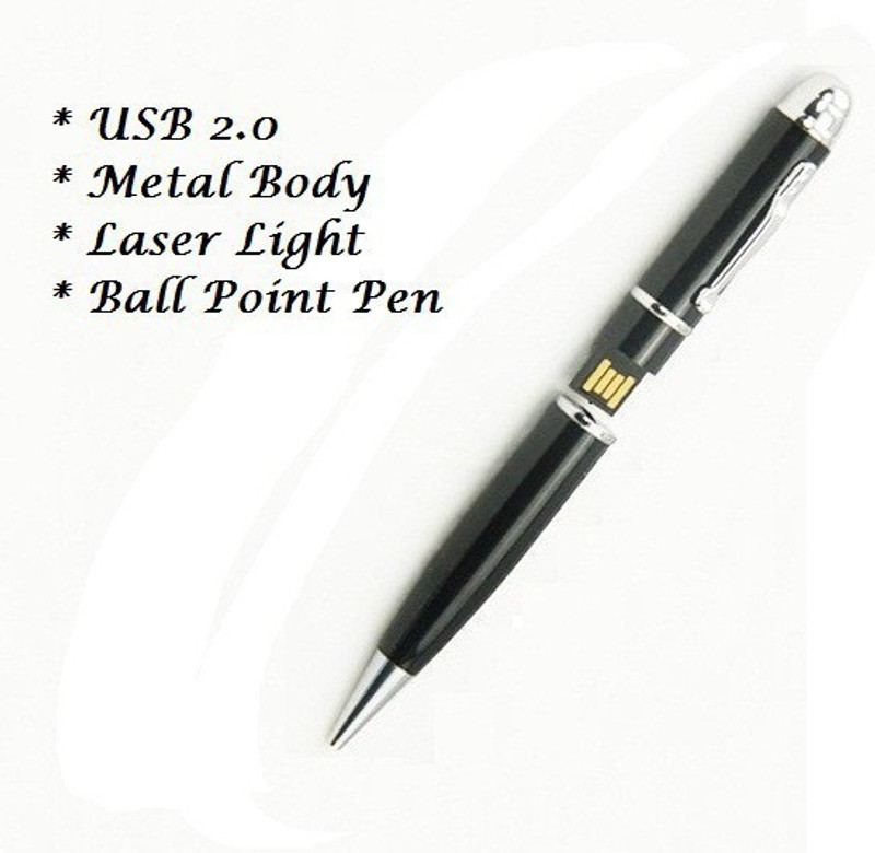 KBR PRODUCT Combo 1+1 Filled with Crystal Multi Function Diamond Ball Pen USB Flash Drive Storage 8 Pen Drive Compatible with Gaming Console, Desktop Computer, Audio Player, Television, Laptop USB 2.0 Metal Case(Black)