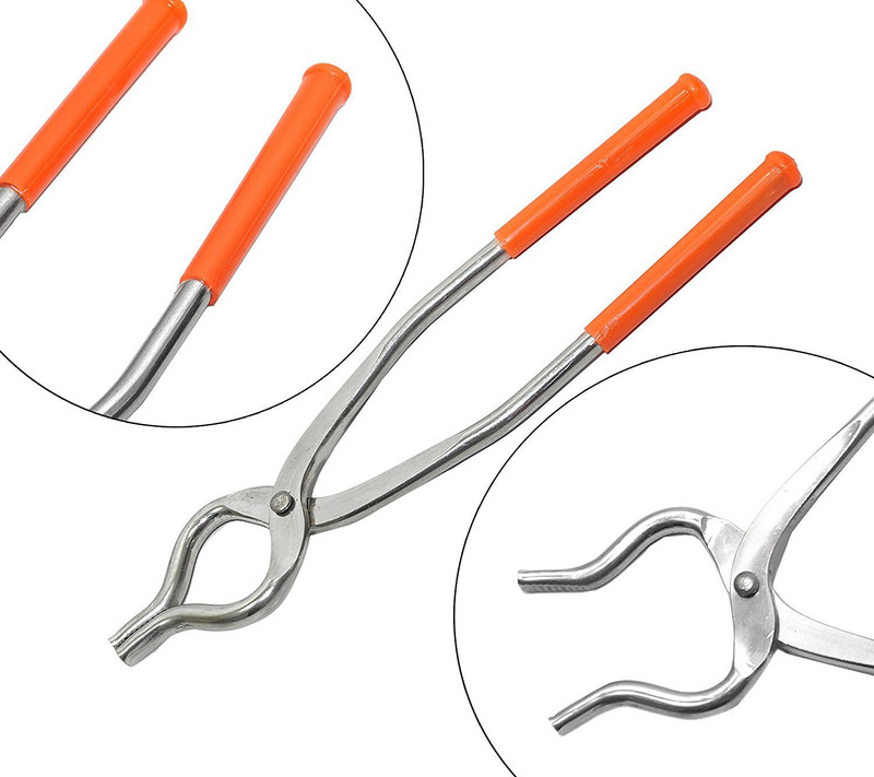 TULMAN Stainless Steel Easy Grip Sansi/Sandasi/Pakkad /Chimta/Kitchen Pincer Utensil Holder, 25 cm Utility Pakkad(Pack of 1)