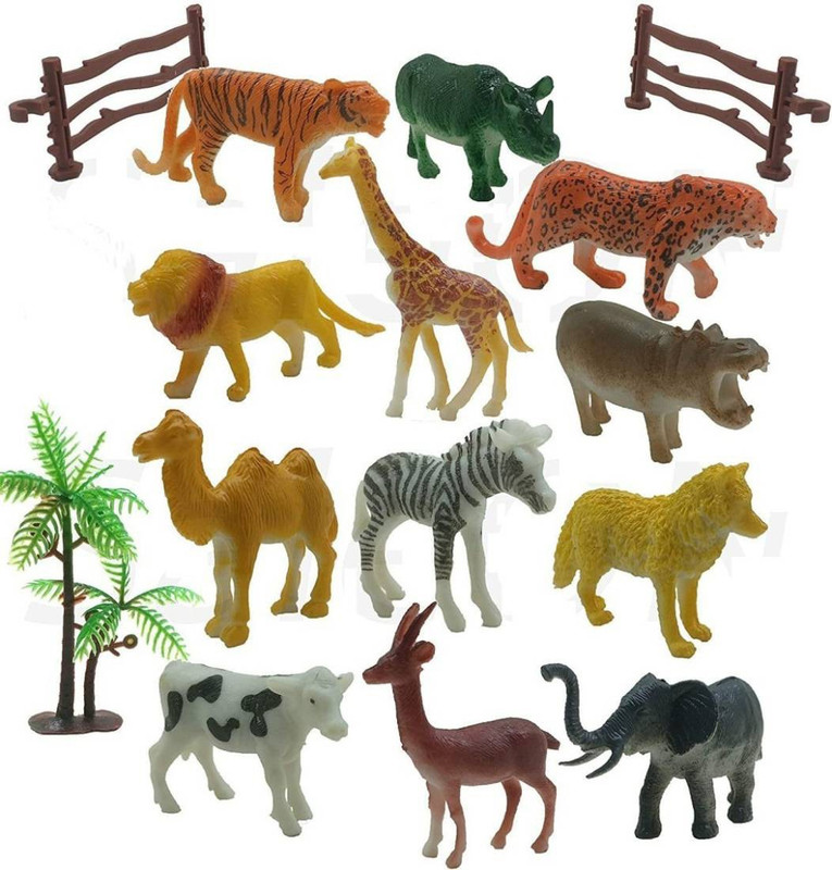 PRESENTSALE Wild Animal Toys for Kids Set Play Safely with Wild Animals Set for Kids , Jungle Animal Set for Kids, Multicolor Jungle Wild Animals(Multicolor)