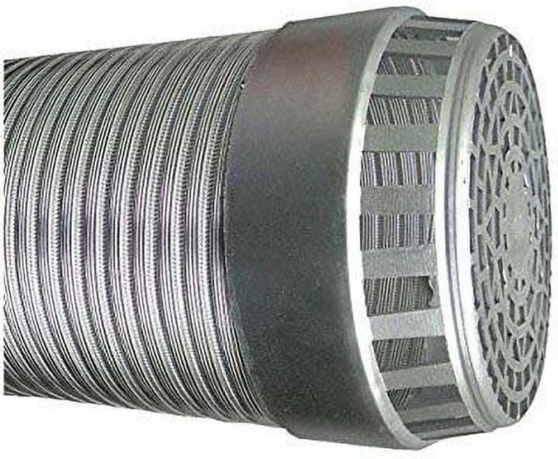 chirag distribution Aluminium 6-Inch Chimney Exhaust Pipe with Cowl Cover (Silver, 1-Piece, up-to 10 ft) Hose Pipe(300 cm)
