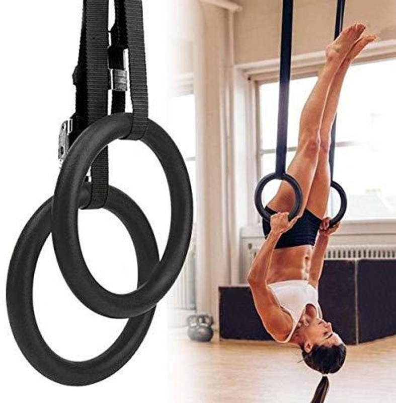 Fitness Scout Gymnastic Rings with Heavy Duty Adjustable Straps for Gym, Home, Cross fit Pilates Ring(Multicolor)