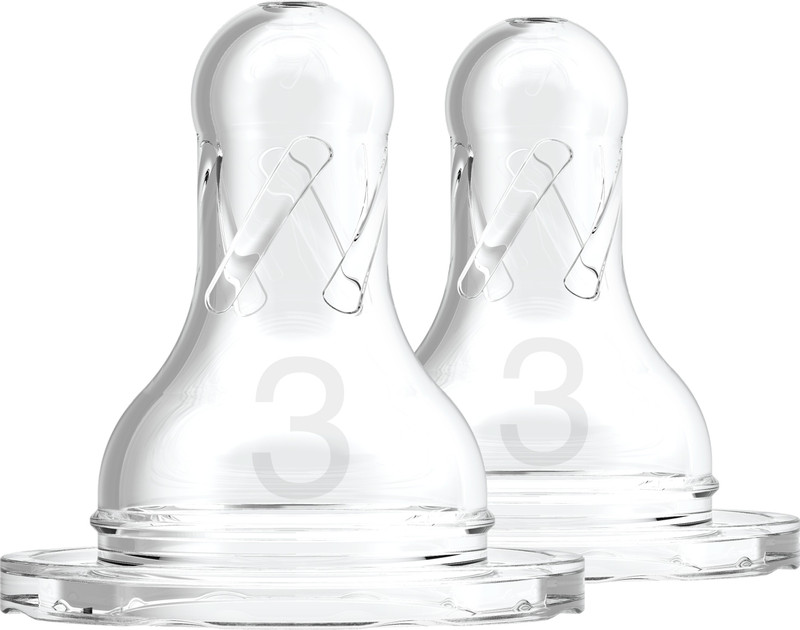 Dr Brown Nipple Standard Level 3 Natural Medium Flow Nipple(Pack of 2 Nipples)
