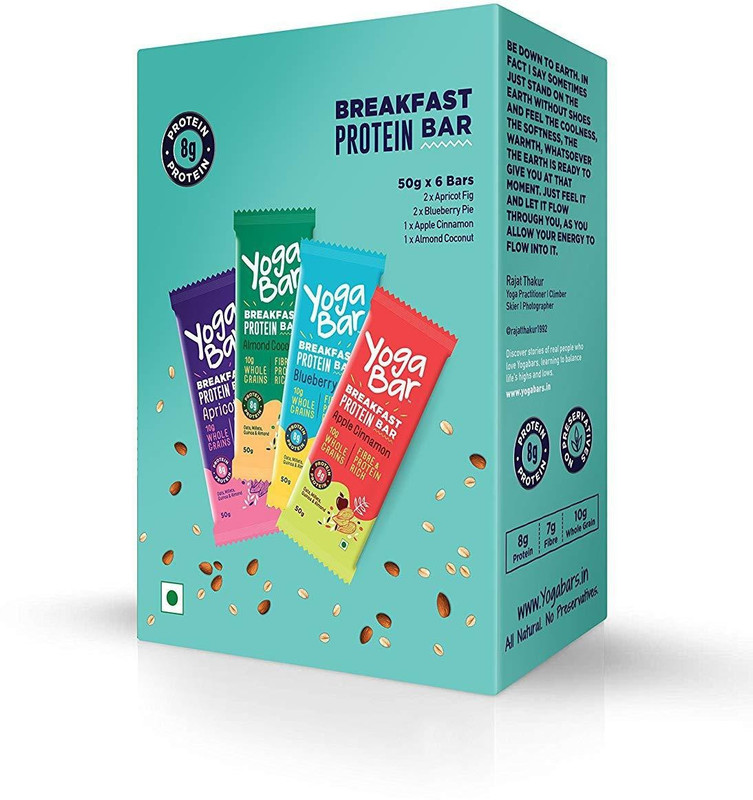 Yogabar Breakfast Protein Bars Variety Flavors Box