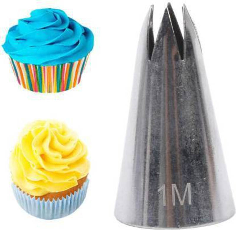 noble foods 1M Nozzle siliver Kitchen Tool Set (siliver) Steel Quick Flower Icing Nozzle(Silver Pack of 1)