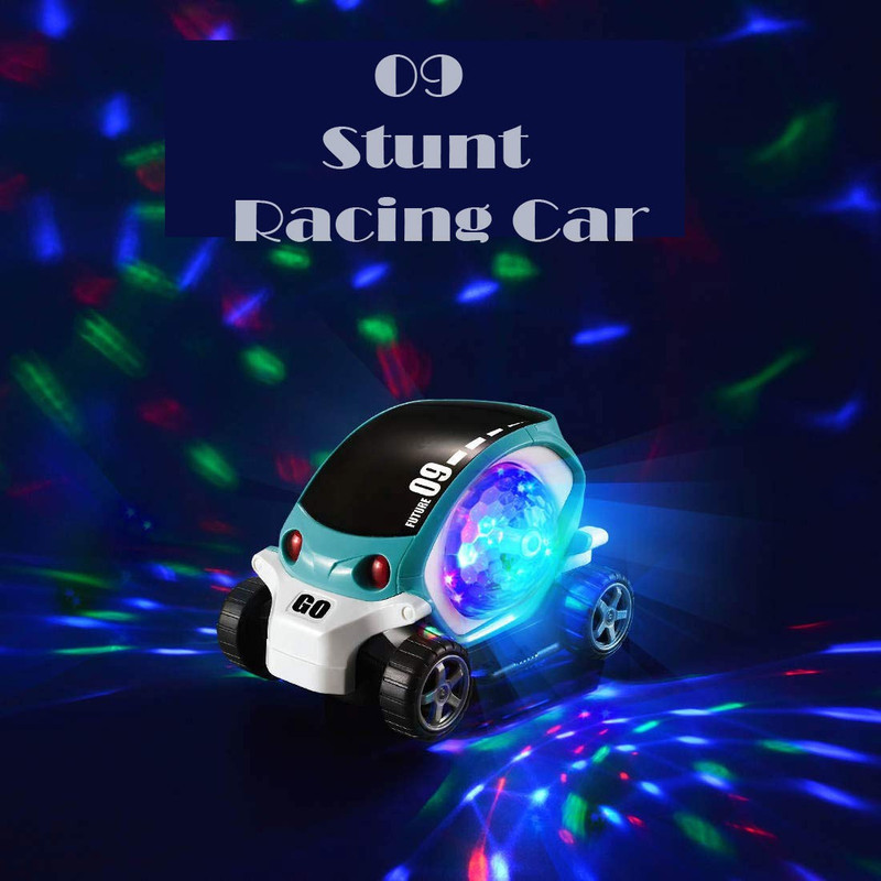 LooknlveSports Best Quality Trendy Musical 09 Stunt Car |Rotate 360° |Dancing | Singing |Disco Lighting |Learning |Educational | Car Toy | Best Gift For Kids(Blue)