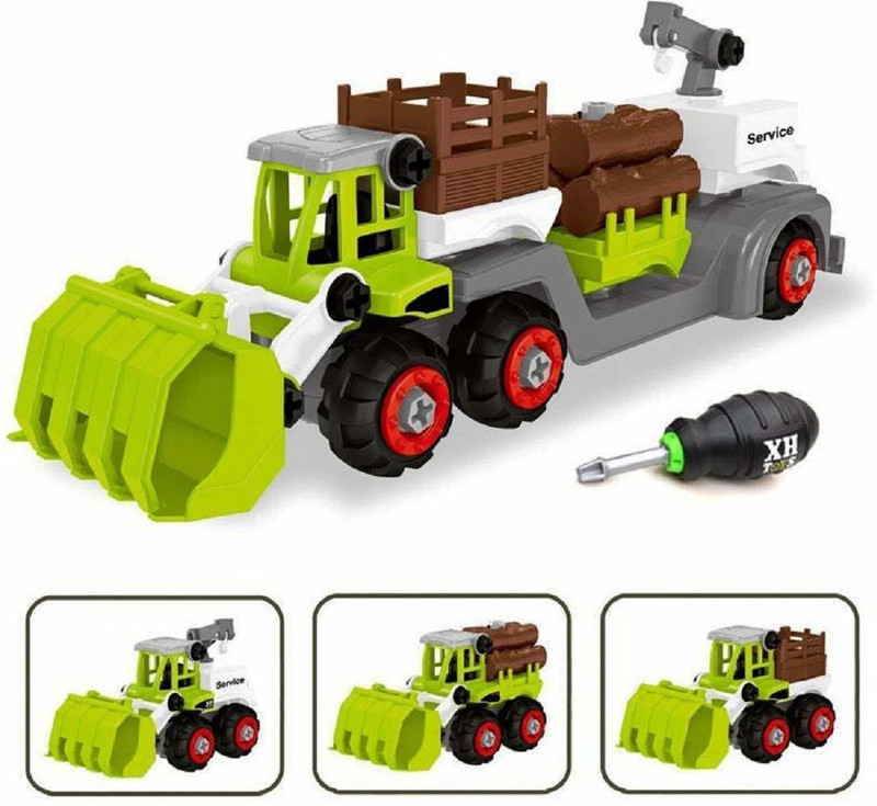Galactic Vehicle Assembly 3 in 1 Farmer Tracker with Screwdriver for Child Vehicles Set Farm Boys Girls DIY Farm Truck (1 PCS 3 in 1 Farmer Tracker)(Multicolor, Pack of: 1)
