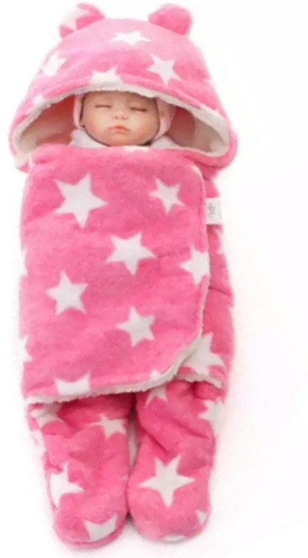 BRANDONN 3 in 1 Baby Boy's and Baby Girl's Baby Blanket Sleeping Bag(Pink)