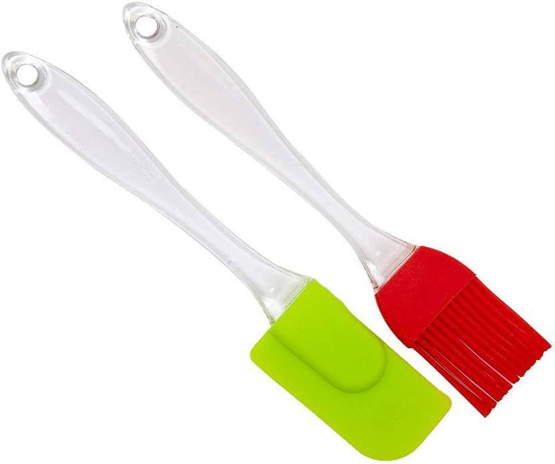RMG ENTERPRISEE Combo of Silicone Basting Brush and Spatula. These Products are used for Spreading Butter And Oil on Food. It's silicon blade wont stain. It Does Not Absorb Smell and Specially designed to handle non-stick cookware. This spatula has a acrylic Handle for a Steady Grip and long durabil