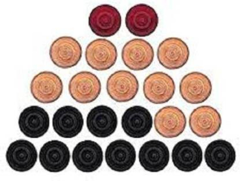 KRISHNA VERMICOMPOST Wooden Coins Carrom Pawns (Pack of 25) Carrom Pawns(Pack of 25)