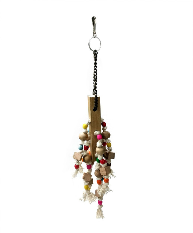 Jainsons Pet Products Wood and Sisal Twine Medium Bird Toy for Parrots, and pet Birds Wooden Chew Toy For Bird