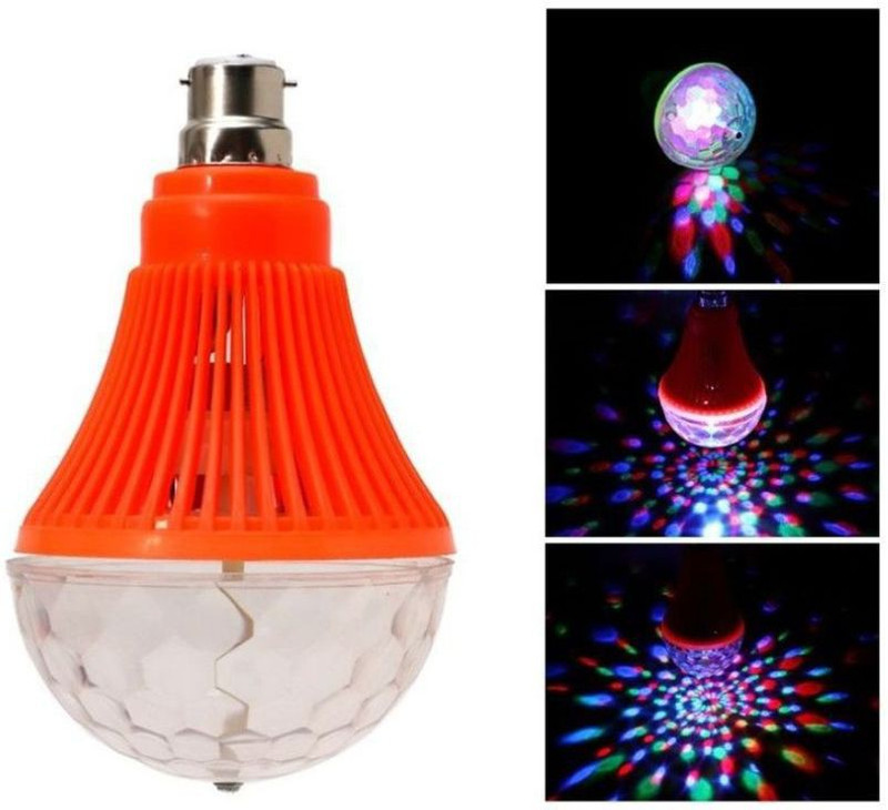 Glamezone Crystal Disco LED Big Rotating RGB Bulb Light Single Disco Ball Single Disco Ball(Ball Diameter: 10 cm)