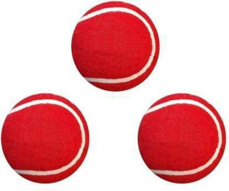 KRISHNA VERMICOMPOST Activa Super Pack of 3 Red Heavy Cricket Tennis Ball(Standard, Pack of 3)