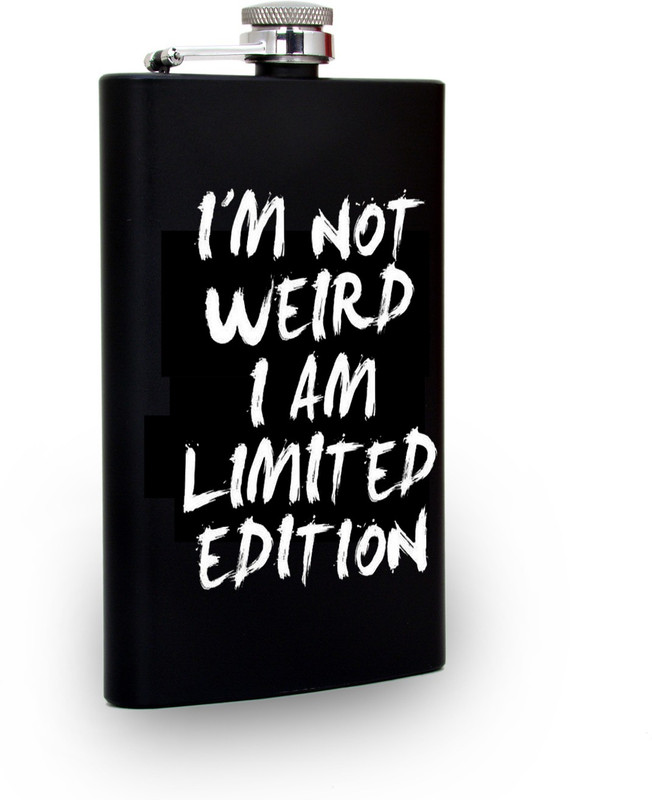 TRAQ I AM NOT WEIRD, I AM LIMITED EDITION ENGRAVED STAINLESS STEEL POCKET LIQUOR FLASK STAINLESS STEEL Hip Flask(230 ml)