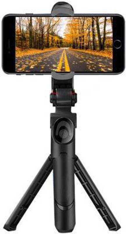 Rutba New Portable Selfie Stick XT-02 Extendable Selfie Stick with Tripod Stand Tripod Kit, Monopod Kit, Tripod Clamp(Black, Supports Up to 499 g)