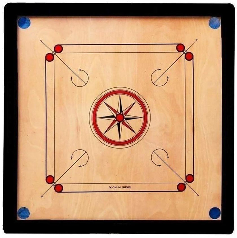 DTD 32"x 32" inch Carrom Board with 20 Crystal Coins, Striker & 10gm 81 cm Carrom Board(Black, Brown)