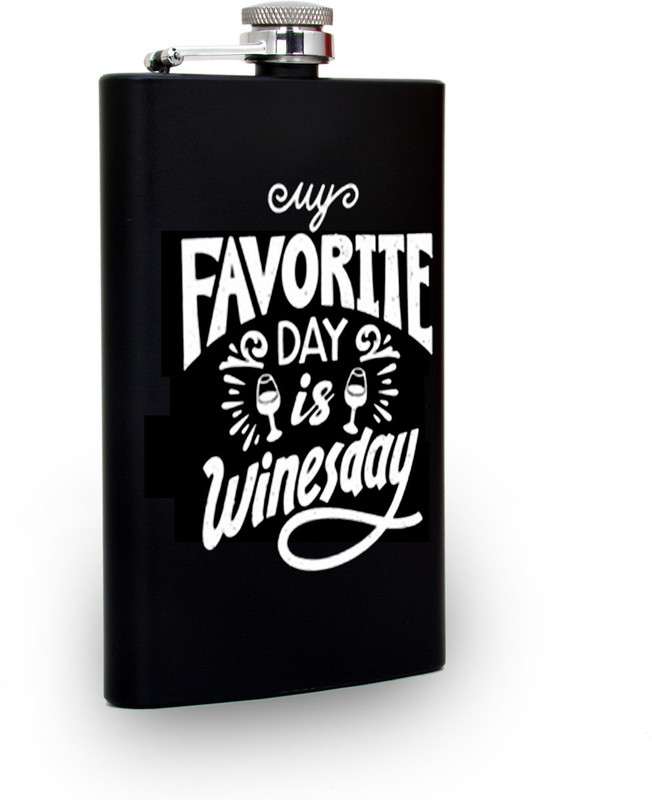TRAQ FAVOURITE DAY IS WINESDAY ENGRAVED STAINLESS STEEL POCKET FLASK STAINLESS STEEL Hip Flask(230 ml)