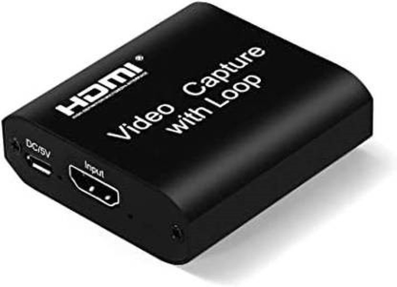 microware 4k HDMI Capture Device with Loop Out, HD 1080P 60FPS for Live Streaming Broadcasting Video Recording for PS3/4, Xbox One & Xbox 360, Switch, DSLR, Camcorders Media Streaming Device(Black)