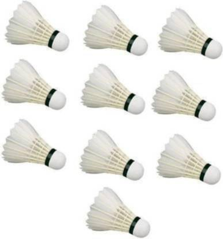 vnh 10pcs Feather Shuttlecocks Feather Shuttle - White(Medium Fast, 78, Pack of 10)