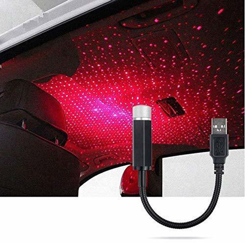 Decibel Star Projector Night Lights, Flexible Romantic Galaxy USB Night Lamp for Cars Ceiling Party Bedroom Portable USB Night Light Night Lamp(10 cm, Black)