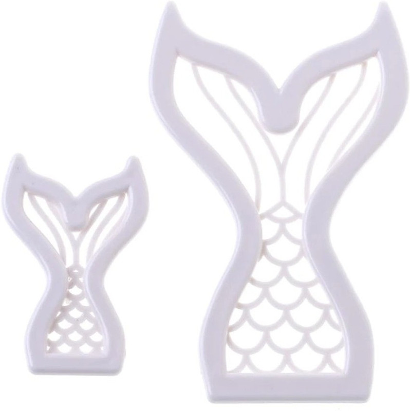 noble foods 2pcs Mermaid Tail Cutters Set Patchwork Cake Decoration Tool Baking Pastry Cutter(Pack of 2)