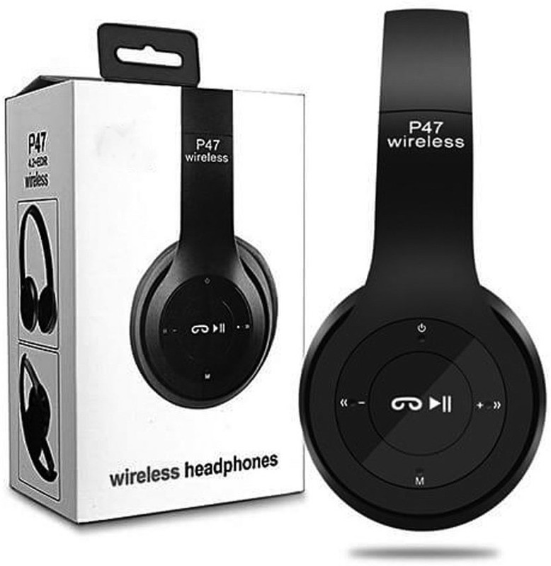 BUFONA Stereo Sound Rich Bass BUF182 Foldable Headphone+call,FM/SD card Bluetooth(Black, On the Ear)