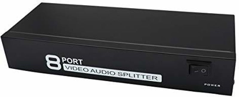microware 1 in 8 Out 3 RCA AV Audio Video Splitter Amplifier for Cable Box DVD DVR Analog TV 1x8 Port Splitter Composite 3 RCA Switch Switcher RCA switcher 8 (1 in 8 Out) Media Streaming Device(Black)