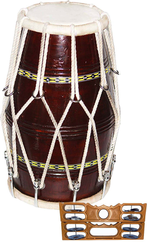 GT manufacturers With Khartal HS-021 Nut & Bolts Dholak(Brown)