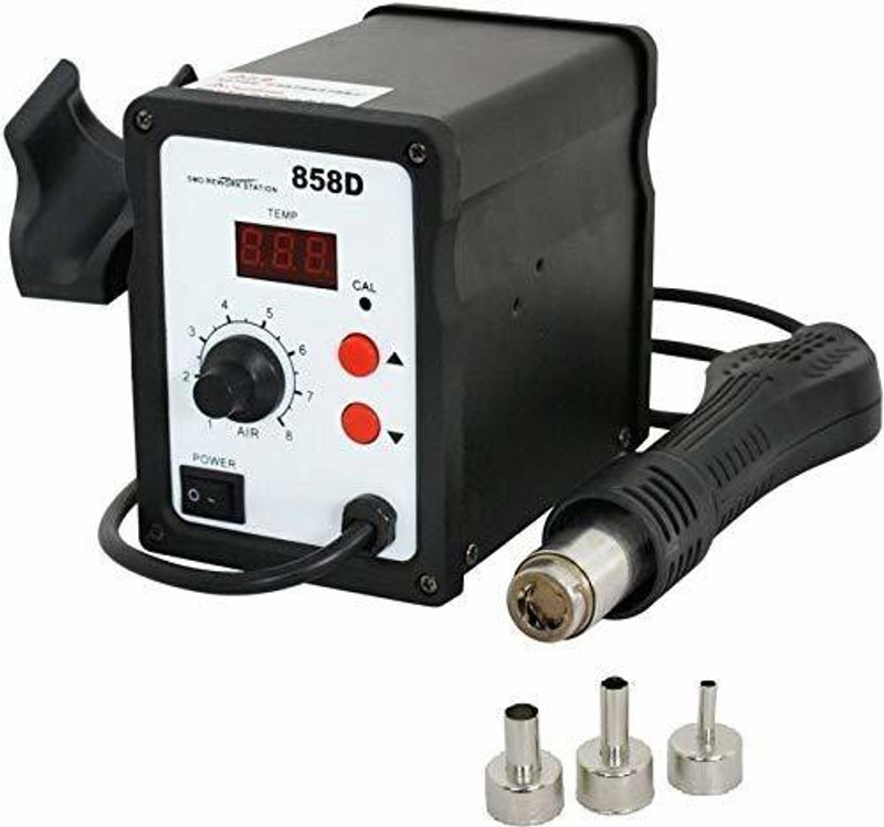 Ransh 858D SMD Digital Rework Station De-Sholdering PCB/Mobile/IC 650 W Temperature Controlled (Conical Tip) 650 W Temperature Controlled(Round Tip)