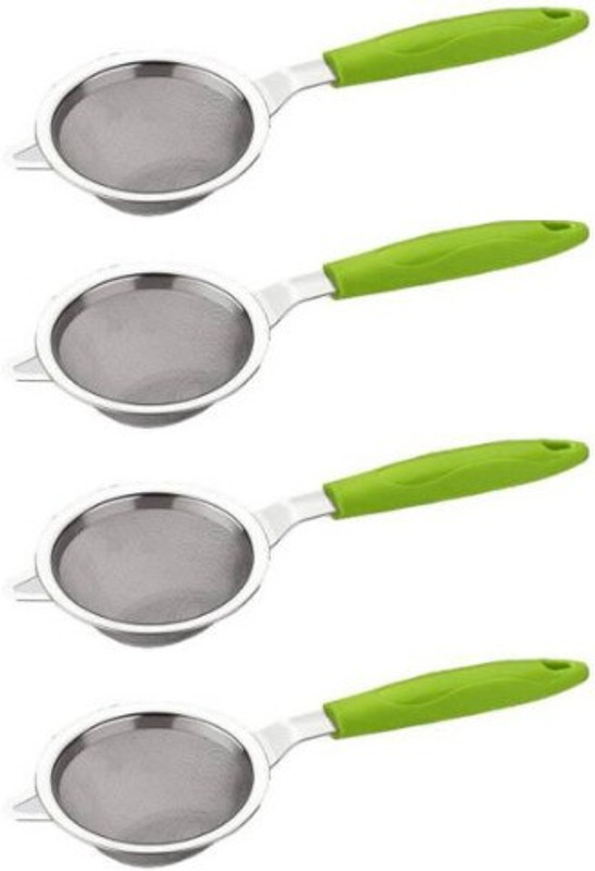 Skyplex Stainless Steel & Plastic Tea Strainer Tea Filter, Strainer Chalani Strainer Coffee strainer, Mesh, Soup Strainer, Soup & Juice Strainer/Liquid Filter Tea Strainer(Pack of 4)
