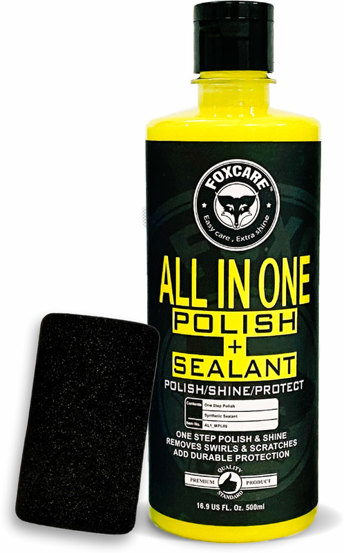 FOXCARE Liquid Car Polish for Exterior, Dashboard, Metal Parts, Tyres, Leather, Headlight, Chrome Accent(500 ml)