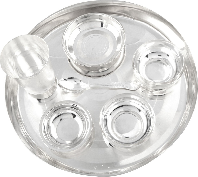 Empire Gift Pack of 5 Silver Plated Silver Plated Dinner Set Dinner Set(Silver)