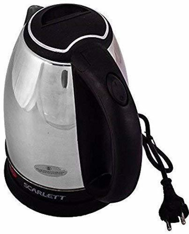 Maitri Enterprises Fast Boiling Tea Kettle Cordless, Stainless Steel Finish Hot Water Kettle 2 Cups Coffee Maker(Silver , Black)