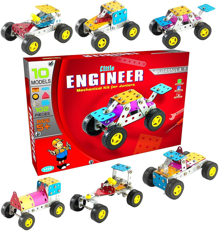Nabhya Formula 1 Mechanical Kit 10 Models-102 Pieces Toys for Juniors(Age 5 to 12)(Multicolor)