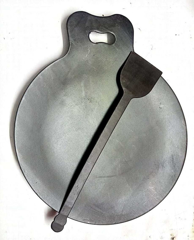 Jayam Traditional PURE IRON MADE CONCAVE DOSA / ROTI TAWA / 12 INCH DIA / STRONG - 2KG / WITH IRON DOSA TURNER Tawa 30 cm diameter(Iron)