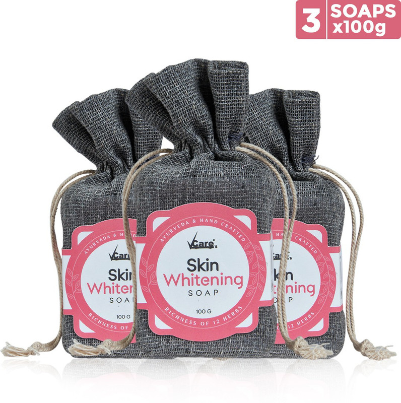 Vcare Skin Whitening Soap for Women with 12 Herbs Improves Skin tone 100g (Pack of 3)(3 x 8.33 g)