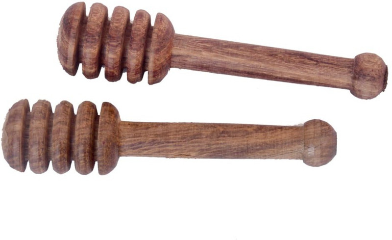 Kesha Spree Long Handcrafted Wooden Honey Dipper Stick Wooden Table Spoon Set(Pack of 2)