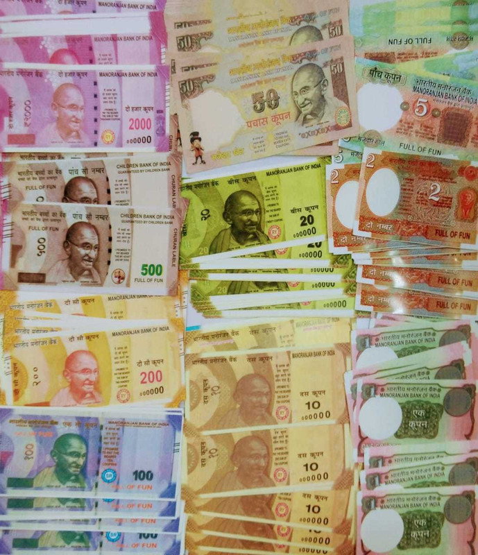 buyeasy MIX fake / churan notes 100 pcs FAKE NOTES Gag Toy(Multicolor)