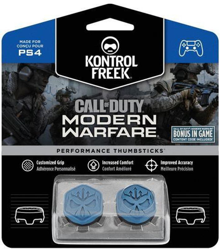 KontrolFreek Call of Duty Modern Warfare Performance Thumbsticks for PlayStation 4 (PS4) Controller | Performance Thumbsticks | Mid-Rise  Gaming Accessory Kit(Blue, For PS4)