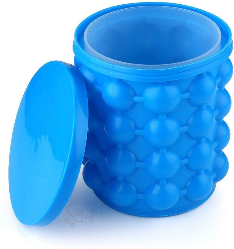 Rohini Fashion 1 L Silicone Silicone Ice Cube Maker | The Innovation Space Saving Ice Cube Genie | Bucket Revolutionary Space Saving Ice-Ball Makers for Home, Party and Picnic Ice Bucket(Multicolor)