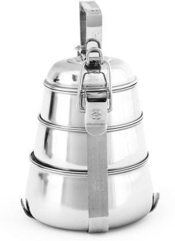GENMAN 3 BOX PYRAMID TIFFIN 3 Containers Stainless Steel Office Lunch Box(1200 ml)