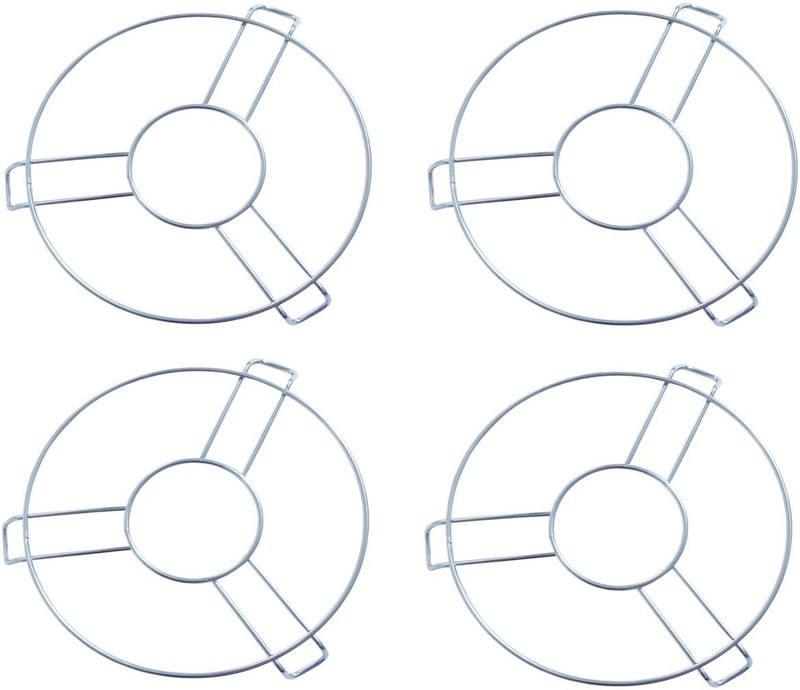 Productmine Stainless Steel Heat Resistant BIG Size Hot Pan / Pot Stand Mat Cooker Jali ,Table Ring DIAMETER 17 CM - 4 PC Matt Trivet(Pack of 4)
