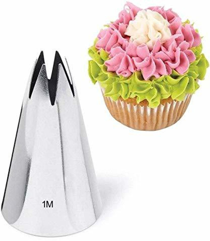PACTIV BAKE Cupcake Nozzles Stainless Steel Petal Icing Nozzle(Silver Pack of 1)