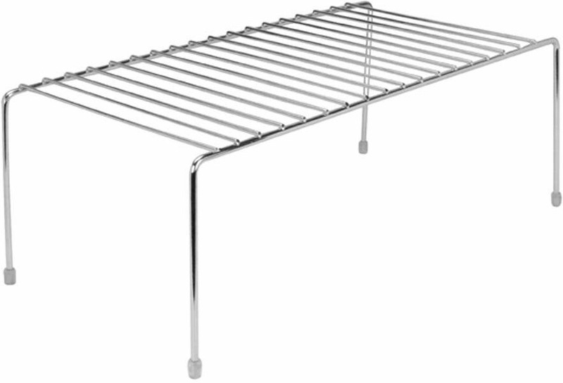SHREEJI ENTERPRISE Cup Kitchen Rack Steel Stainless Steel Multipurpose Dish Rack/Storage Shelves for Kitchen Cabinets/Plate Stand/Utensil Rack (Chrome-Silver) Stainless Steel Wall Shelf (Number of Shelves - 1, Silver)
