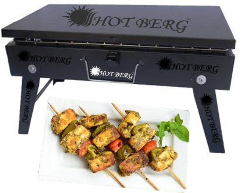 HOT BERG AllinOneMini2-PlateElectricBarbeque Charcoal Grill