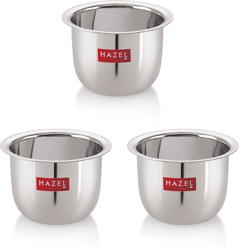 HAZEL Pack of 3 Stainless Steel Stainless Steel Tea Glasses Large Traditional Design Coffee Milk Serving Glass Patra Pela Set of 3, 10 cm, 200 ML, Silver(Silver, Cup Set)