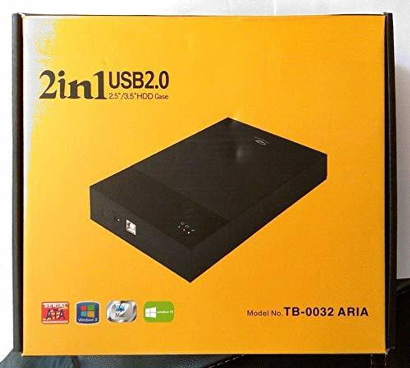 TERABYTE 2IN2 YSB 2.0 HDD Case 2.5 inch Shock Resistant HDD case(For SERIAL ATA, WINDOW 8, Black)