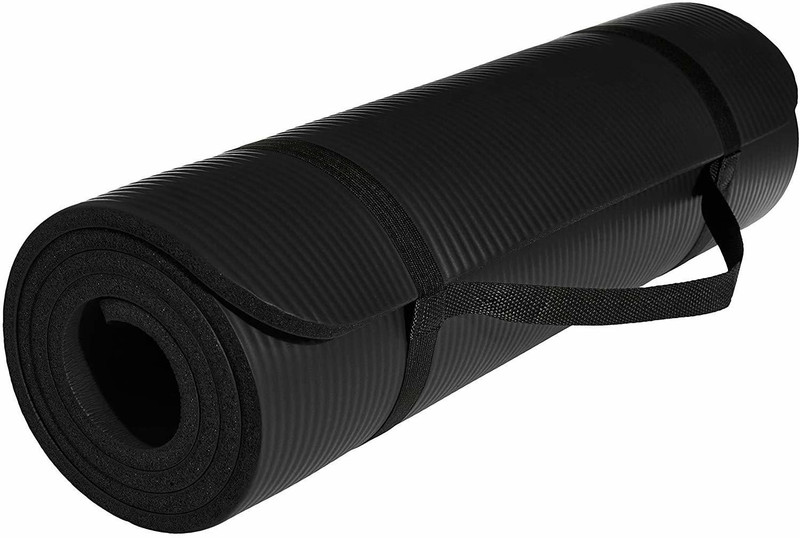 BROGBUS Anti - Slip Reversible Yoga Mat Black Yoga Mat Black 7 mm Yoga Mat