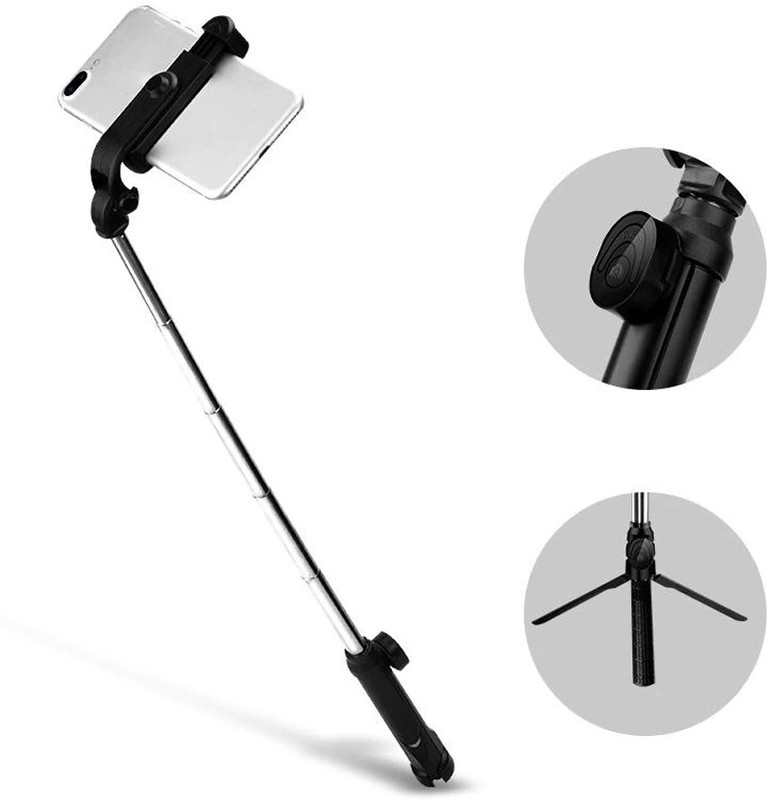 Blue Birds Professional Mini Tripod 3 in 1 Multifunction SelfieStick for Vlog/Photography Tripod, Tripod Kit, Monopod(Black, Supports Up to 500 g)